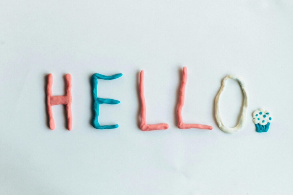 Photo of Orange, Yellow, and Red Hello Molding Clay